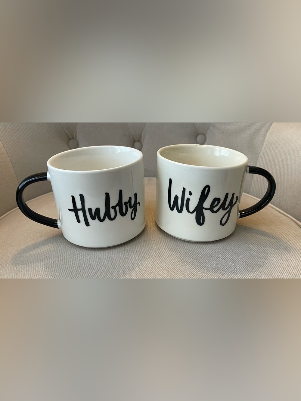Hubby and Wifey Ceramic Coffee Mug Set - 2 Pieces